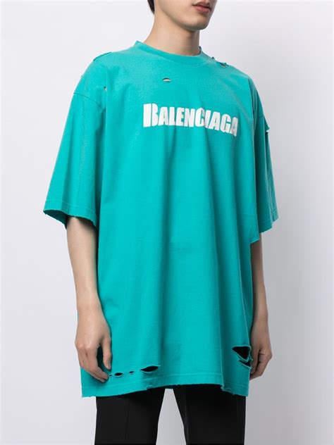 balenciaga ripped shirt|balenciaga oversized tshirt.